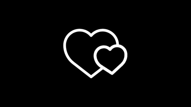 Simple white heart outlines on a black background, symbolizing love and connection