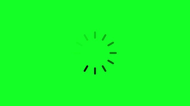 Animated circular loading mark with green background and no background.Motion graphic 4k animation video.