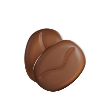 3D Render of Roasted Coffee Beans 