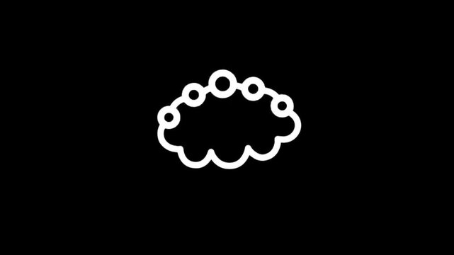 Animated white chain links forming a circular pattern on black background