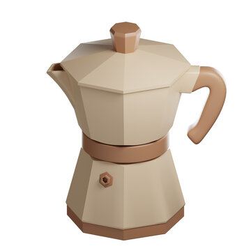 3D Render of a Moka Pot Coffee Maker 