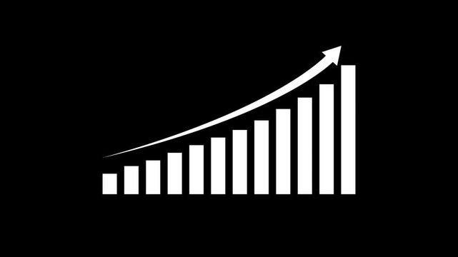 Business growth concept in graph chart showing marketing sales profit increasing to future target . growing business concept.