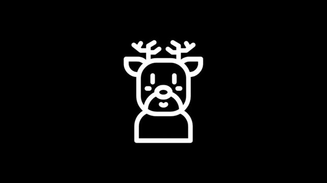 Animated reindeer icons with antlers and festive holiday spirit
