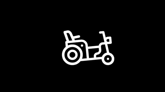 Animated icon of a mobility scooter with flashing lights for accessibility and independence