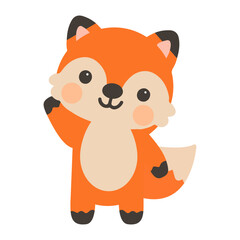 Fototapeta premium Friendly Fox Standing with Smile