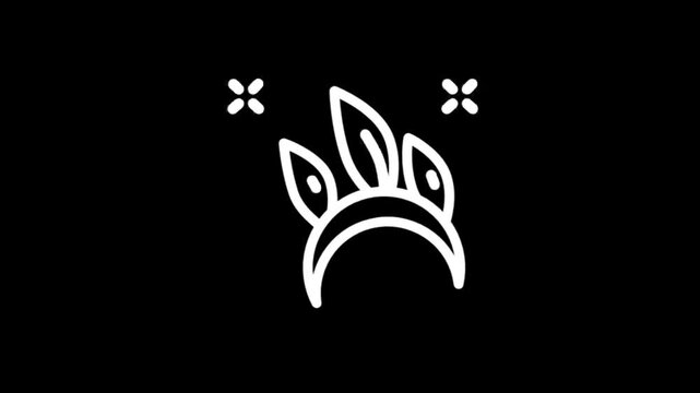 Elegant white crown icon with sparkling accents on a black background