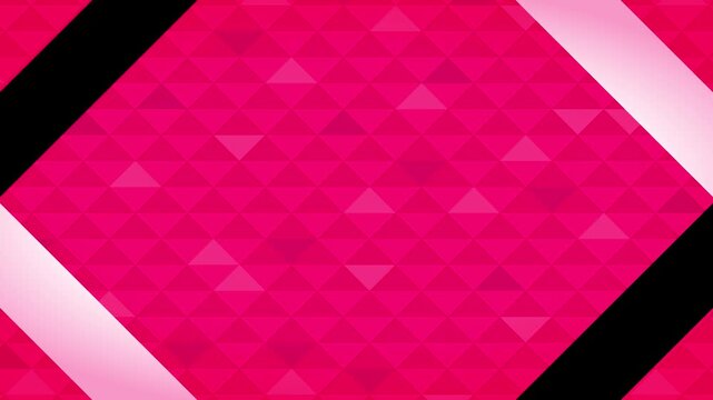 赤い三角形パターンとラインが四隅をスライドする抽象モーション背景アニメーション