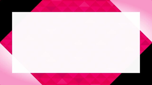 赤い三角形パターンとラインが四隅をスライドする抽象モーション背景アニメーション（文字スペース）