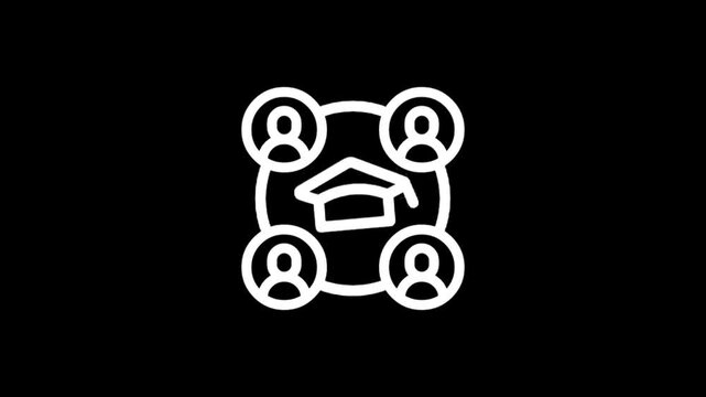 Abstract animation of a gummy bear icon with people symbols