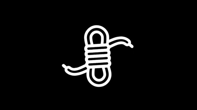 Abstract white coiled rope graphic on a black background