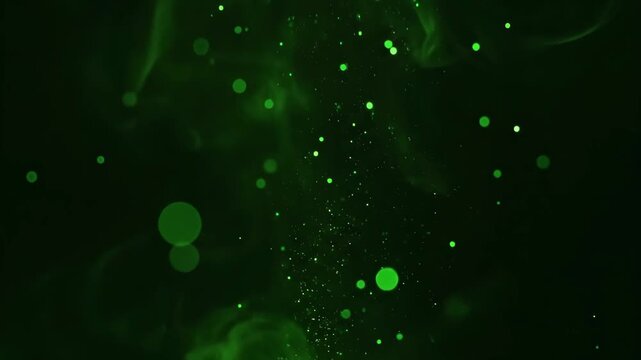 緑色のオーラのように揺らめく煙と光（魔法・ファンタジー・サイエンス・背景）