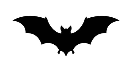 Fototapeta premium Vector black bat silhouettes flying set. Halloween spooky animal symbols, holiday icons, mascot graphic elements for design. Creepy dark insect shapes.