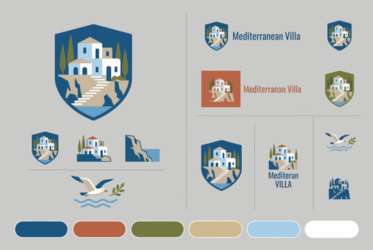Modern Mediterranean Villa Logo for Vacation Rental Home