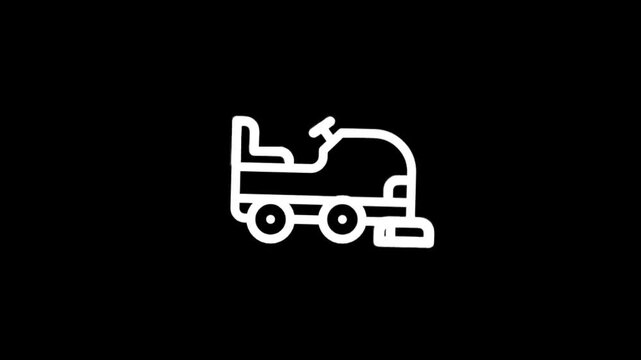Animated icon of a roller coaster car moving along a track