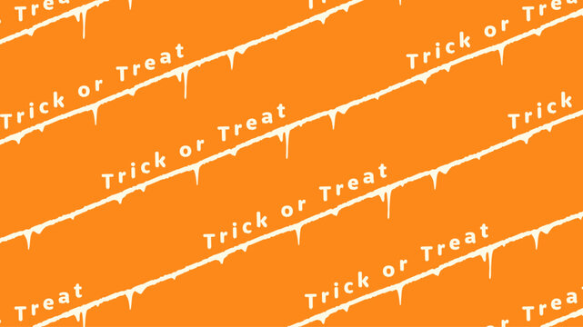 A vector pattern consisting of the words &ldquo;Trick or Treat&rdquo; written in cream and an orange background