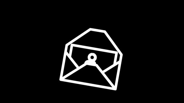 Animated icon of an open envelope with a silhouette inside