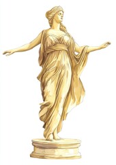 Naklejka premium An ancient greek Isis statue art sculpture.