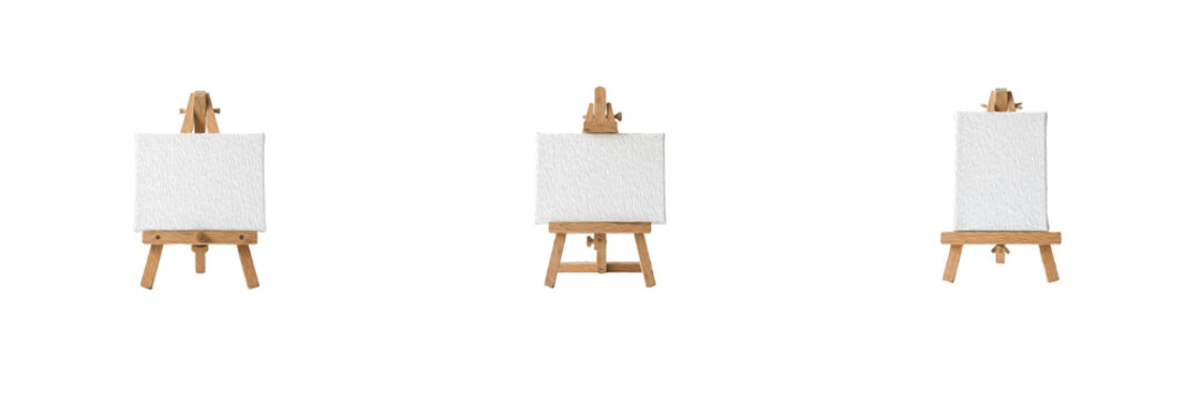Set wooden artist easel miniature canvas painting stand clip art design collection for craft and fine art projects digital download