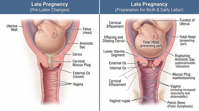 Late pregnancy pre labor changes and preparation for birth medical anatomy
