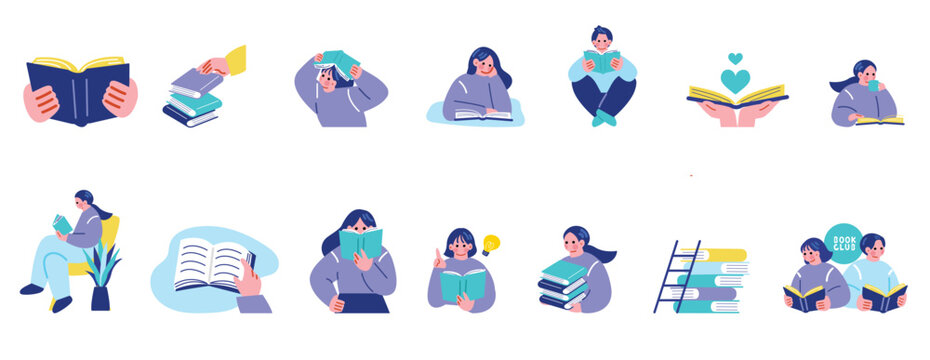 本を読む人のイラスト