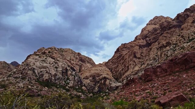 Panoramic mountain formations view at Spring Mountain Ranch State Park