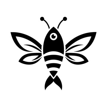 Black bee fish icon