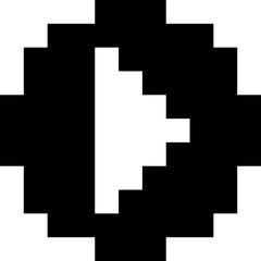 Fototapeta premium Pixel checkered right arrow vector icon