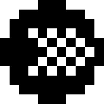 Pixel checkered right arrow vector icon
