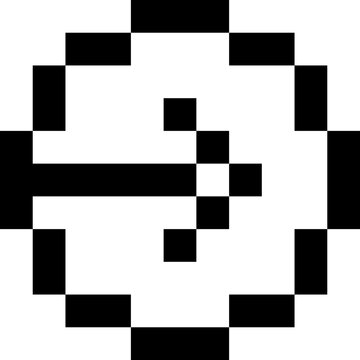Pixel right arrow vector icon isolated
