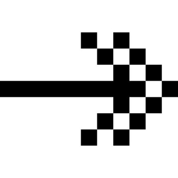 Pixel right arrow vector icon isolated