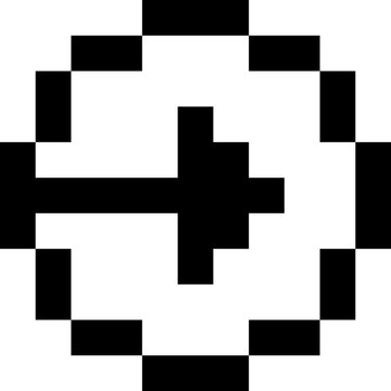 Pixel right arrow vector icon isolated
