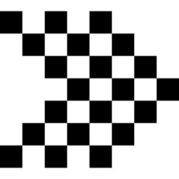 Pixel checkered right arrow vector icon