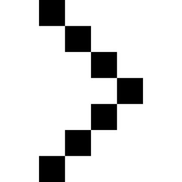 Pixel checkered right arrow vector icon