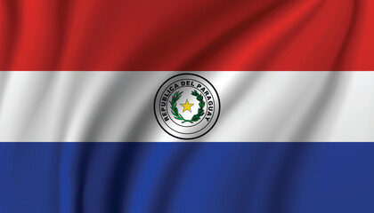 Obraz premium Paraguay National Flag Waving Vector