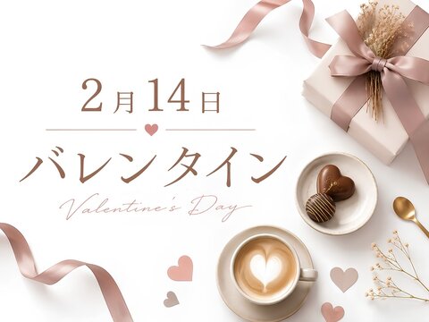 バレンタインのイラスト　2月14日