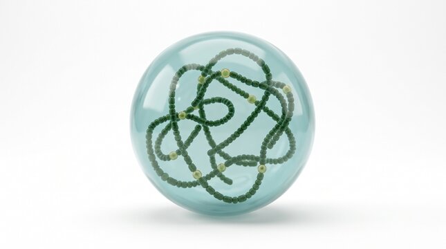 Nostoc cyanobacteria colony simple portrait white