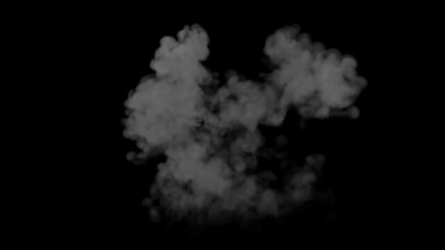 Realistic fireball explosion blast vfx element in 4K resolution with alpha transparent channel cinematic smoke puff cloud animation effect loop perfect overlay for motion graphics