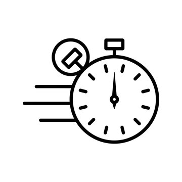 Fast stopwatch icon showing speed and time measurement