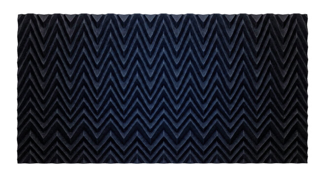 Dark blue acoustic foam panel with a distinctive zigzag pattern