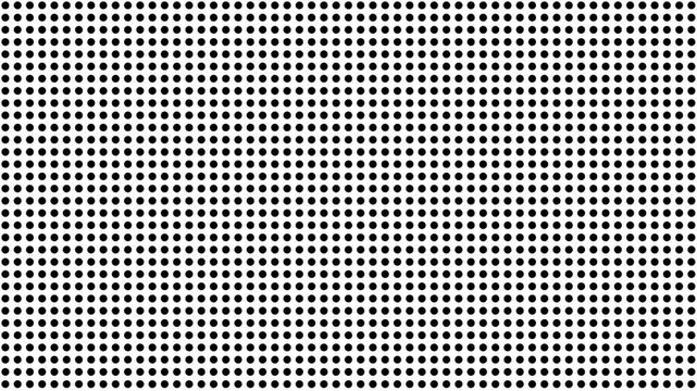 Abstract looped animation of black dots in a structured grid, halftone with circles.