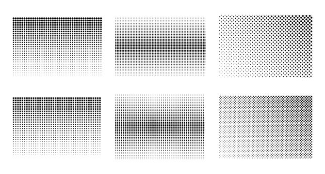 Halftone Dot and Square Gradient Screen Tone Textures Collection