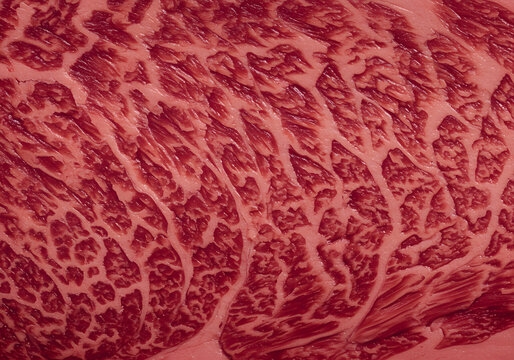 Raw beef marbling texture closeup