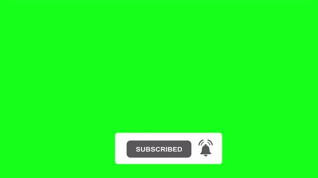 Animated YouTube Subscribe Button Like Share and Notification Bell Overlay,green screen,4K