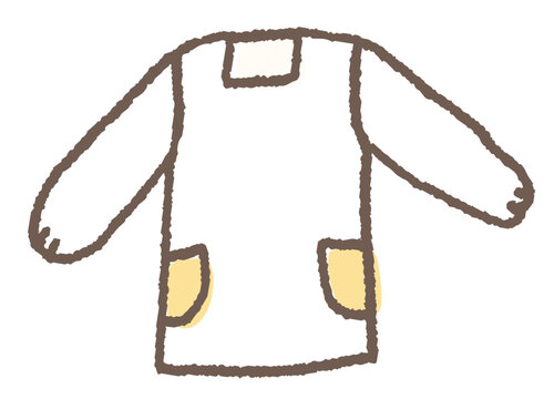 Simple and Cute Color Illustration of a Kitchen Apron (Vector Art)