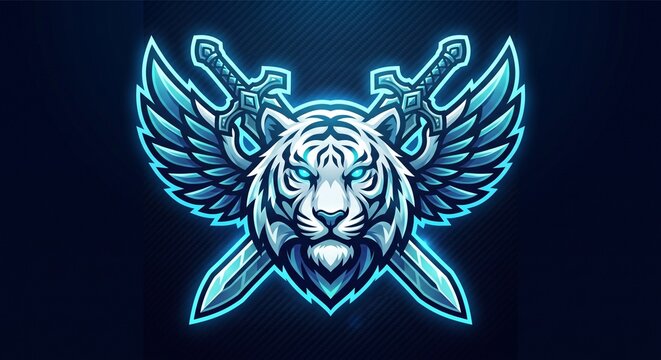 Logo E-Sport Owl, Logo Owl, Owl, Logo E-Sport Blue, Logo Shield, Wings