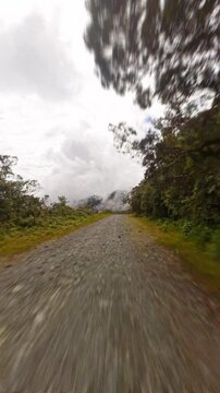 Extreme gravel road journey on Bolivia's dangerous Death Road, La Paz