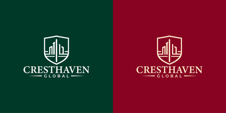 CrestHaven Global Shield Logo Design &ndash; Professional Real Estate and Corporate Branding Template