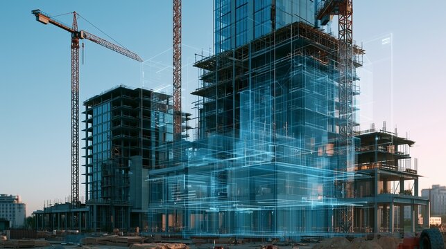 高層建築の設計と施工をデジタルツインで管理する未来の建設テクノロジー
