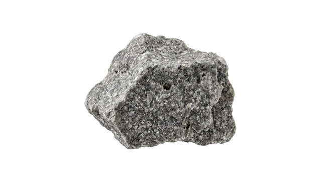 Close-up view of a rough granite rock specimen with visible mineral crystals