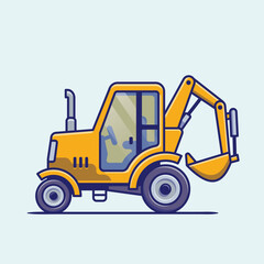Fototapeta premium Yellow Construction Backhoe Loader